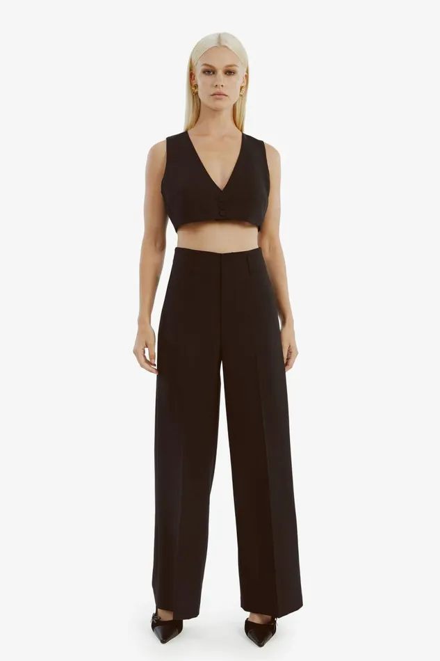 Bardot Party Tops Marla Cropped Vest In Black 8211 Women