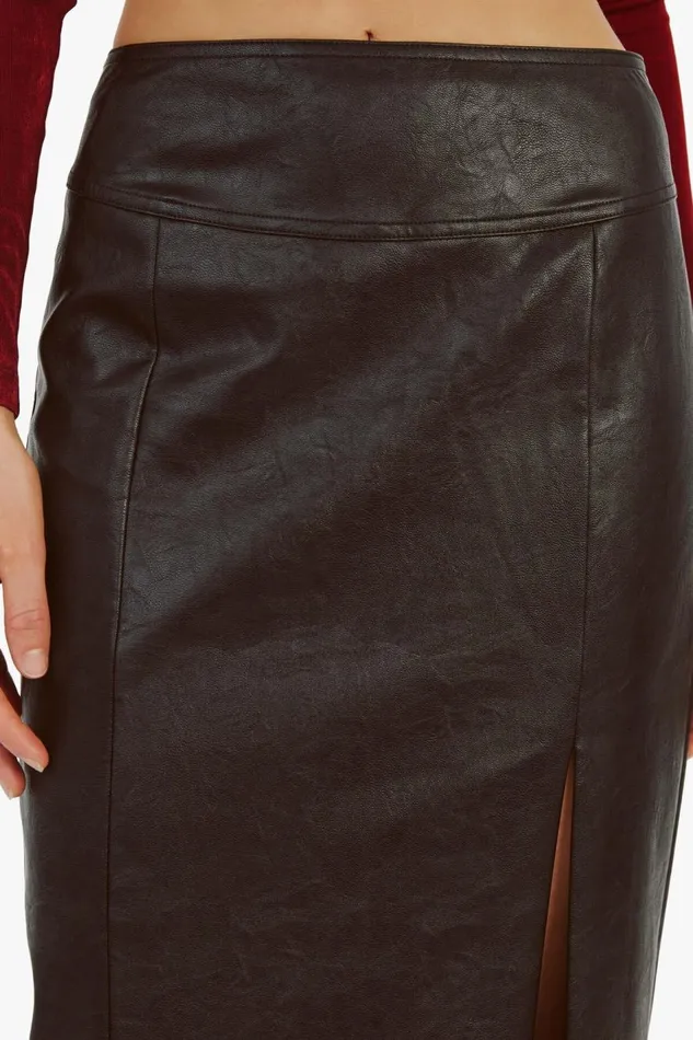 Bardot Skirts Dante Vegan Leather Midi Skirt In Black 8211 Women
