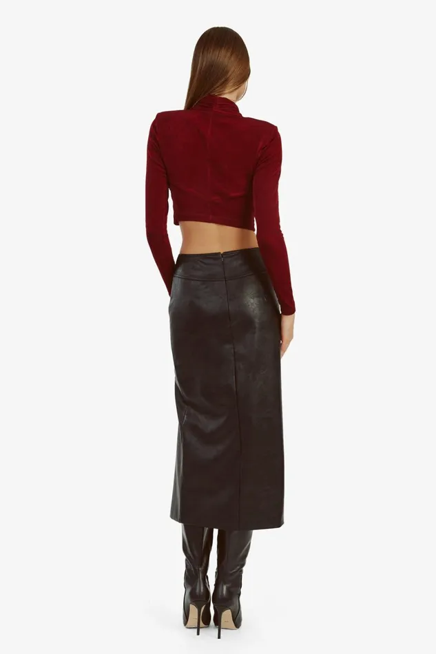 Bardot Skirts Dante Vegan Leather Midi Skirt In Black 8211 Women