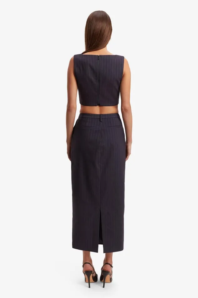 Bardot Skirts Sian Pin Stripe Maxi Skirt In Navy Pinstripe 8211 Women Bardot Skirts Sian Pin Stripe Maxi Skirt In Navy Pinstripe 8211 Women