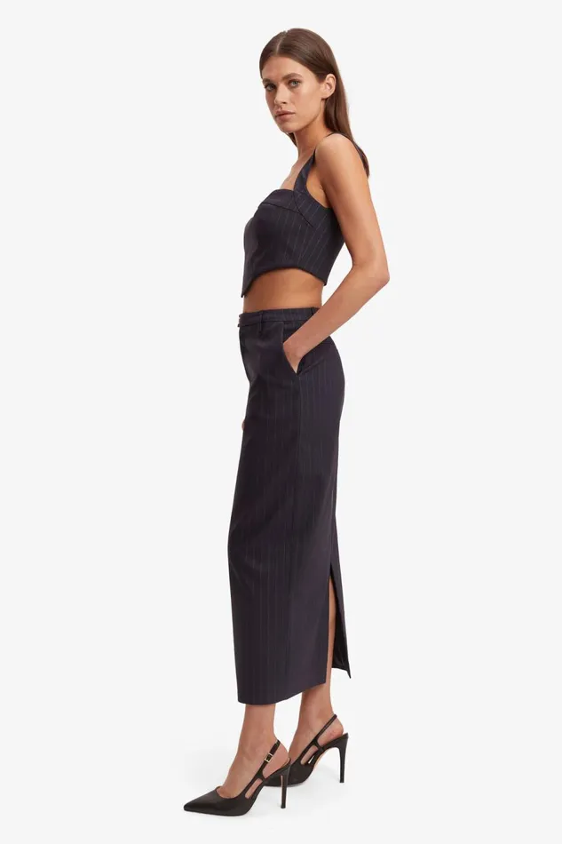 Bardot Skirts Sian Pin Stripe Maxi Skirt In Navy Pinstripe 8211 Women Bardot Skirts Sian Pin Stripe Maxi Skirt In Navy Pinstripe 8211 Women
