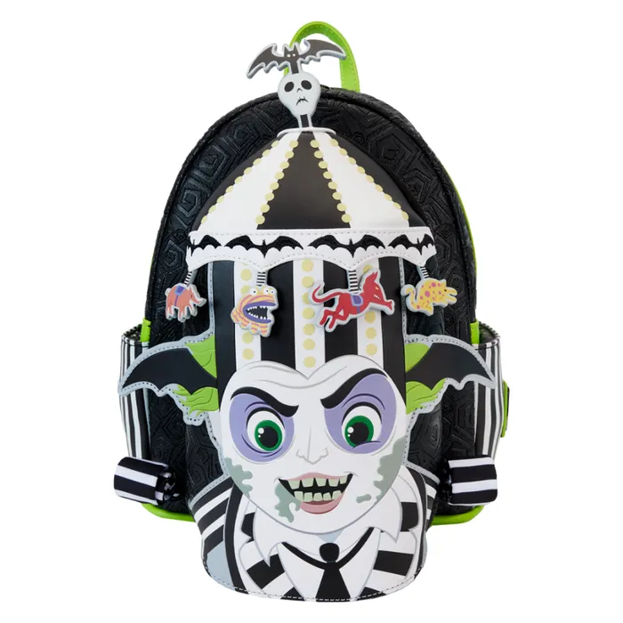 Beetlejuice Carousel Hat Light Up Cosplay Mini Backpack Unisex Loungefly Backpacks Beetlejuice Carousel Hat Light Up Cosplay Mini Backpack Unisex Loungefly Backpacks
