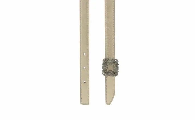 Belts Women Manolo Blahnik HANGISI BELTGold Nappa Leather Crystal Buckled Belt Belts Women Manolo Blahnik HANGISI BELTGold Nappa Leather Crystal Buckled Belt