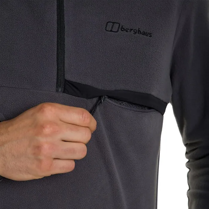 Berghaus Fleece Aslam Hooded Half Zip Fleece 8211 Grey 8211 Men