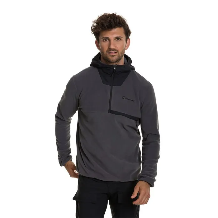 Berghaus Fleece Aslam Hooded Half Zip Fleece 8211 Grey 8211 Men