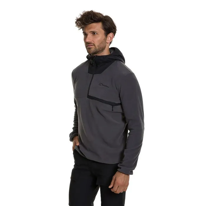 Berghaus Fleece Aslam Hooded Half Zip Fleece 8211 Grey 8211 Men