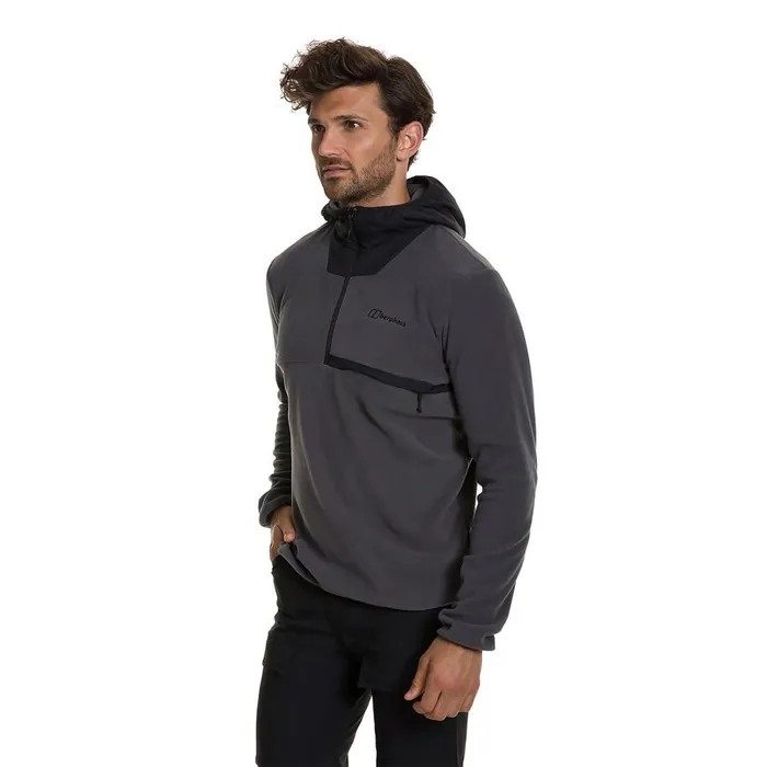 Berghaus Fleece Aslam Hooded Half Zip Fleece 8211 Grey 8211 Men