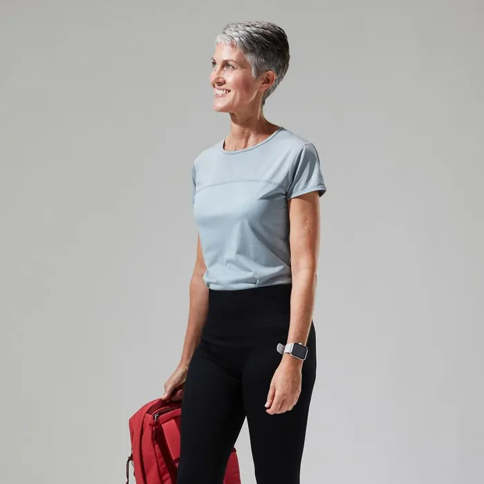 Berghaus TShirts Voyager Tech Tee Super Stretch Crew 8211 GreyLight Grey 8211 Women