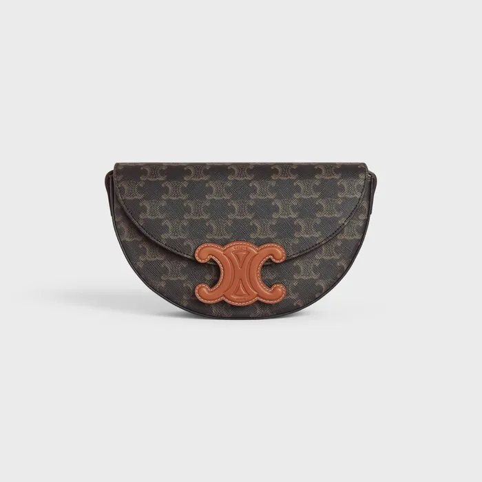 Besace Cuir Triomphe In Triomphe Canvas And Calfskin Tan Women CELINE CUIR TRIOMPHE Besace Cuir Triomphe In Triomphe Canvas And Calfskin Tan Women CELINE CUIR TRIOMPHE