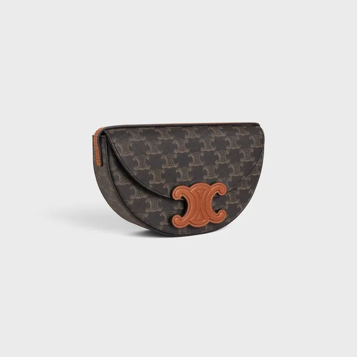 Besace Cuir Triomphe In Triomphe Canvas And Calfskin Tan Women CELINE CUIR TRIOMPHE Besace Cuir Triomphe In Triomphe Canvas And Calfskin Tan Women CELINE CUIR TRIOMPHE