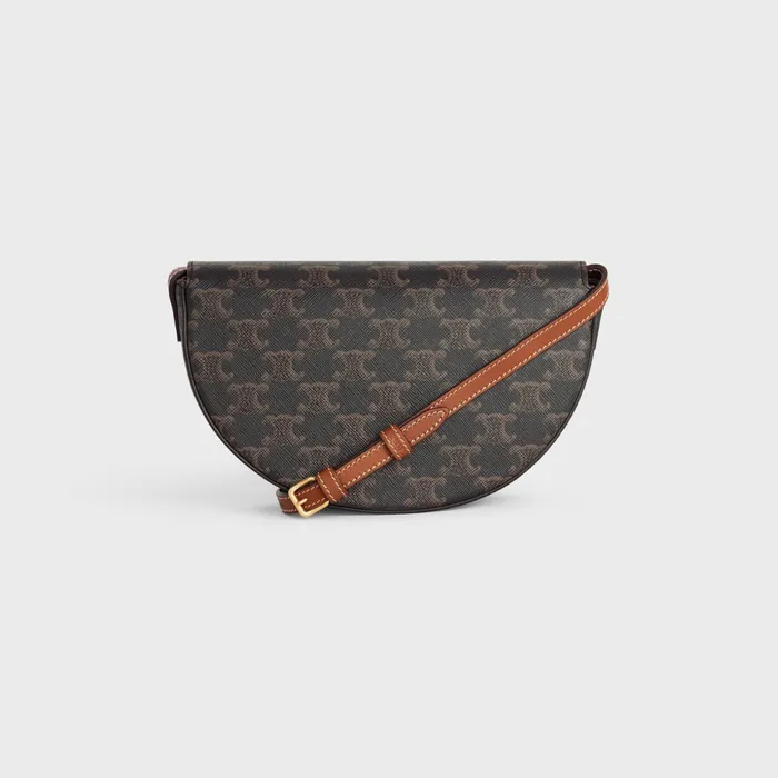 Besace Cuir Triomphe In Triomphe Canvas And Calfskin Tan Women CELINE CUIR TRIOMPHE Besace Cuir Triomphe In Triomphe Canvas And Calfskin Tan Women CELINE CUIR TRIOMPHE