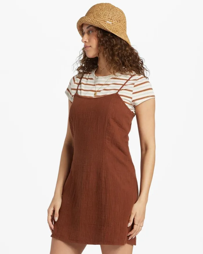 Billabong Dresses Stay Awhile Mini Dress Toasted Coconut 8211 Women Billabong Dresses Stay Awhile Mini Dress Toasted Coconut 8211 Women