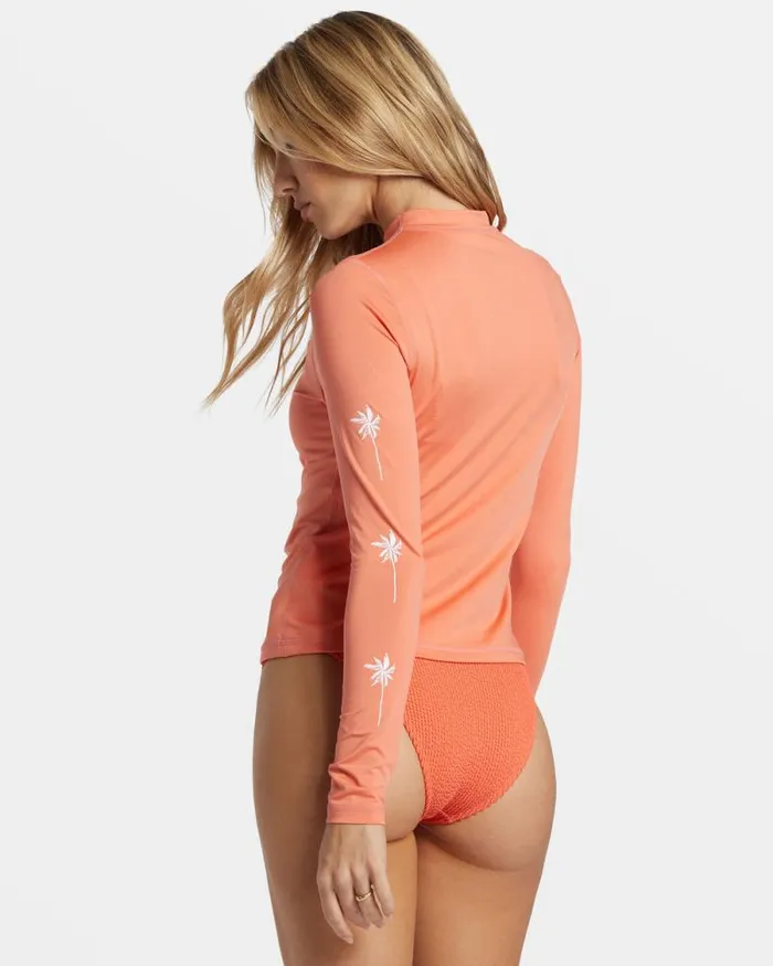 Billabong Rashguards and Bodysuits Core Long Sleeve Surf Tee Sweet Papaya 8211 Women
