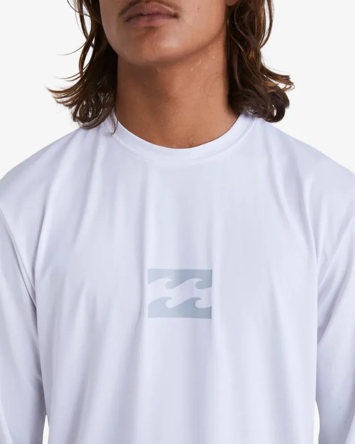 Billabong Rashguards and Surf Tees All Day Wave Loose Fit Long Sleeve Surf Tee White 8211 Men