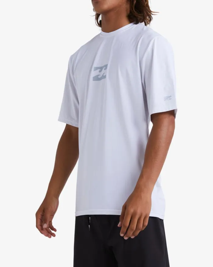 Billabong Rashguards and Surf Tees All Day Wave Loose Fit Short Sleeve Surf Tee White 8211 Men Billabong Rashguards and Surf Tees All Day Wave Loose Fit Short Sleeve Surf Tee White 8211 Men