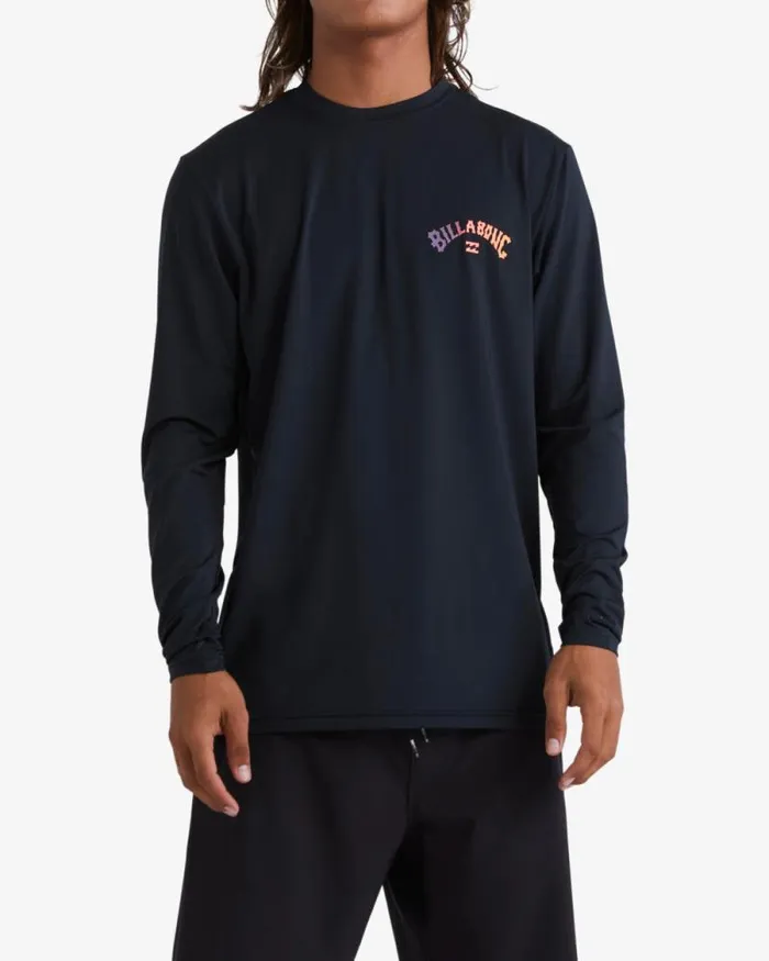 Billabong Rashguards and Surf Tees Arch Fill Loose Fit Long Sleeve Surf Tee Black 8211 Men