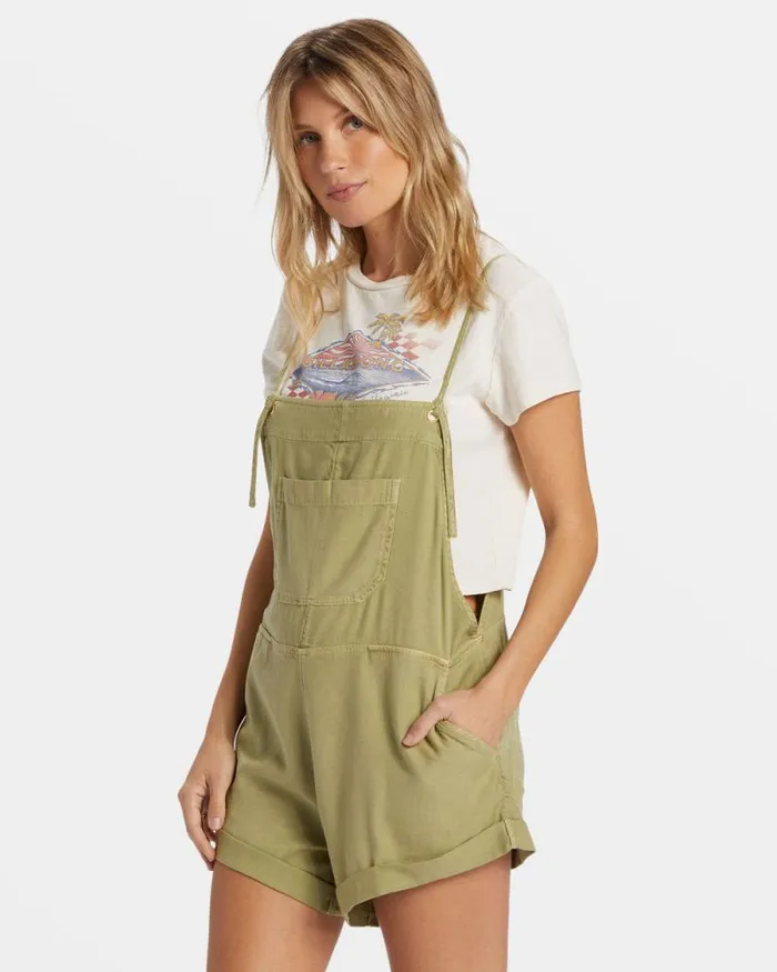 Billabong Rompers and Jumpsuits Wild Pursuit Romper Avocado 8211 Women Billabong Rompers and Jumpsuits Wild Pursuit Romper Avocado 8211 Women