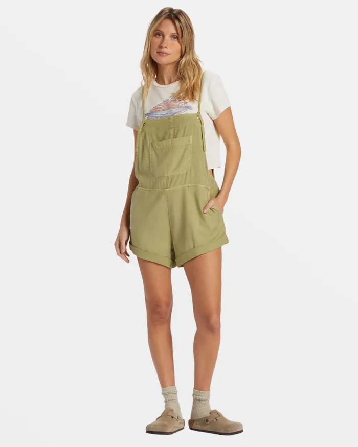 Billabong Rompers and Jumpsuits Wild Pursuit Romper Avocado 8211 Women Billabong Rompers and Jumpsuits Wild Pursuit Romper Avocado 8211 Women