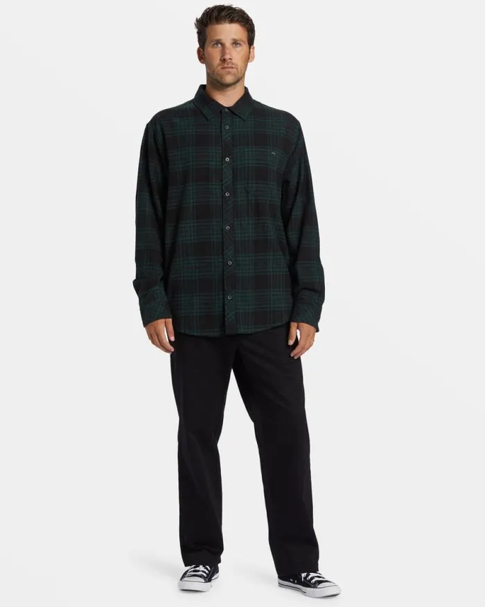 Billabong Shirts Coastline Long Sleeve Flannel Shirt Black 8211 Men Billabong Shirts Coastline Long Sleeve Flannel Shirt Black 8211 Men