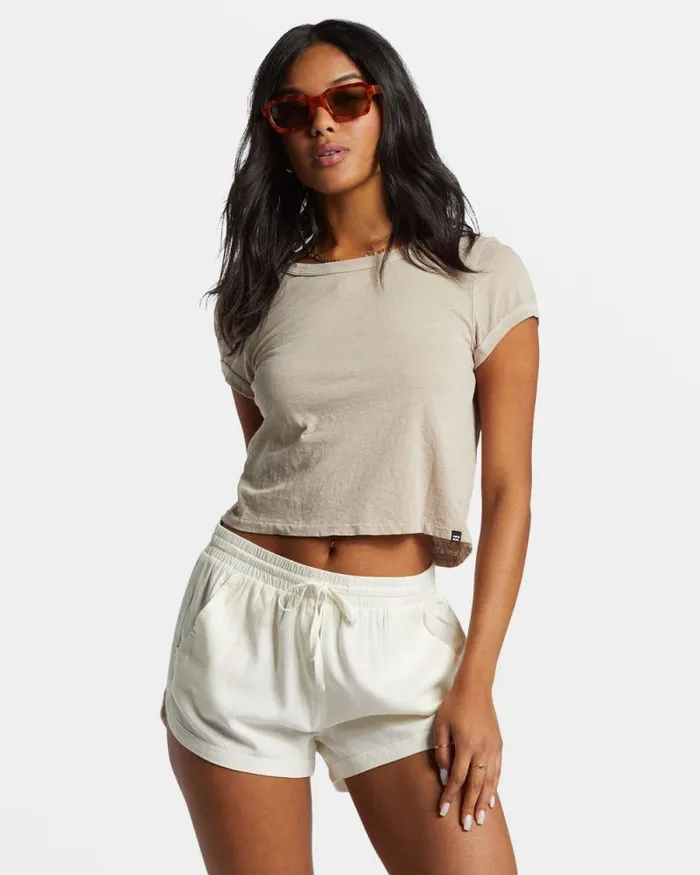 Billabong Shorts Road Trippin Elastic Waist Shorts Salt Crystal 8211 Women