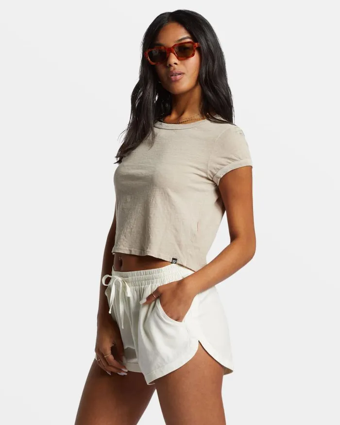 Billabong Shorts Road Trippin Elastic Waist Shorts Salt Crystal 8211 Women Billabong Shorts Road Trippin Elastic Waist Shorts Salt Crystal 8211 Women