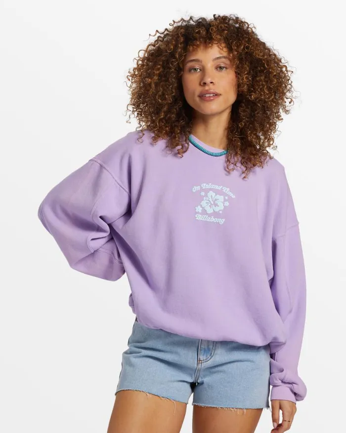 Billabong Sweatshirts and Fleece Aloha Kendal Crew Neck Sweatshirt Tulip 8211 Women Billabong Sweatshirts and Fleece Aloha Kendal Crew Neck Sweatshirt Tulip 8211 Women
