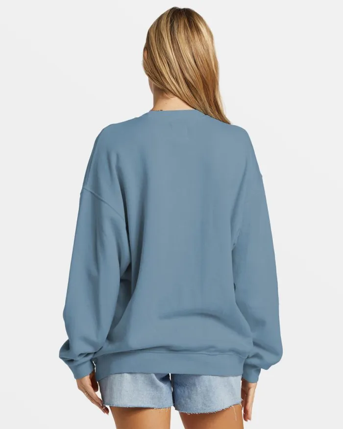 Billabong Sweatshirts and Fleece Ride In Oversized Crewneck Sweatshirt Blue Shadow 8211 Women Billabong Sweatshirts and Fleece Ride In Oversized Crewneck Sweatshirt Blue Shadow 8211 Women
