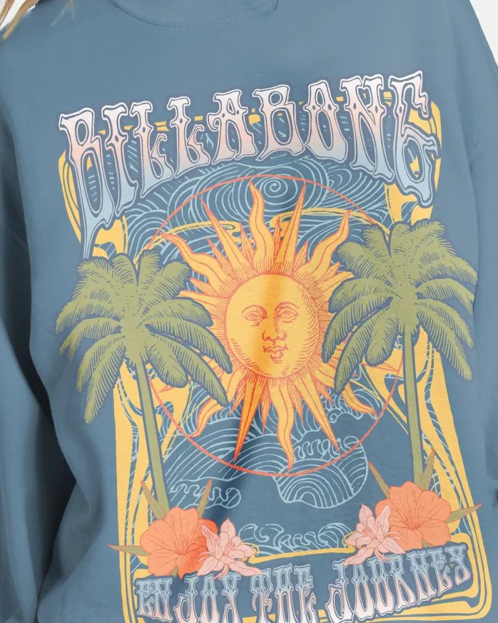 Billabong Sweatshirts and Fleece Ride In Oversized Crewneck Sweatshirt Blue Shadow 8211 Women Billabong Sweatshirts and Fleece Ride In Oversized Crewneck Sweatshirt Blue Shadow 8211 Women