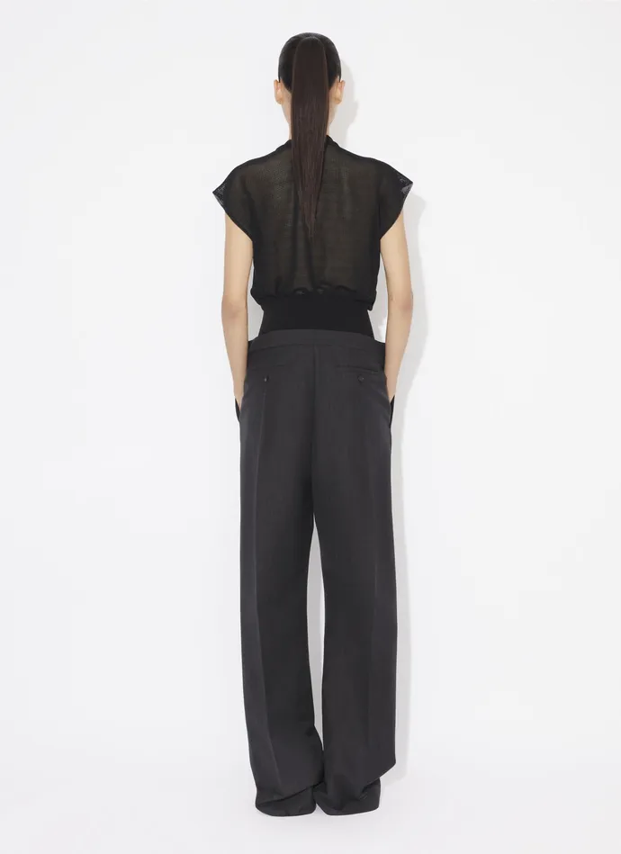 Black BODY T SHIRT IN FLOWY KNIT Women Alaa Bodysuits and Leggings
