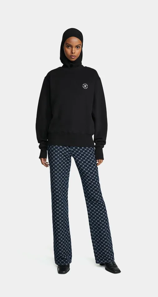 Black Evvie Circle Sweater Black Women Daily Paper Hoodies and Sweaters