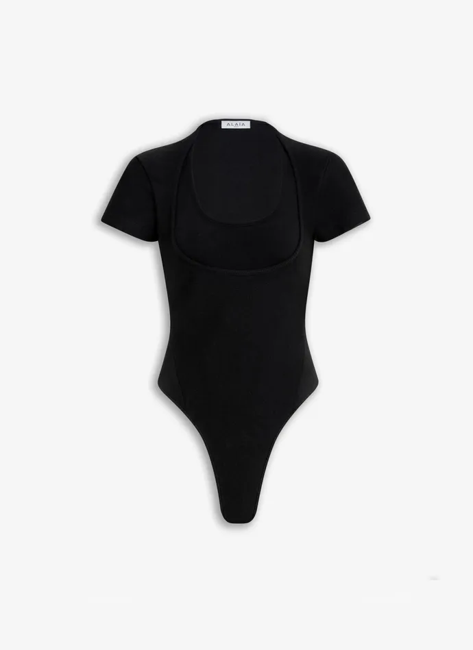 Black NECKLINE BODY Women Alaa Bodysuits and Leggings