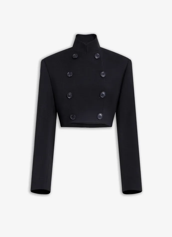 Black SHORT CROPPED JACKET Women Alaa Coats and Jackets