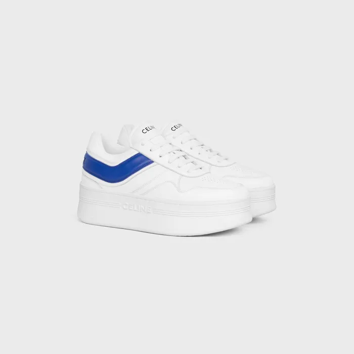 Block Sneakers With Wedge In Calfskin Optic Whiteblue Women CELINE SNEAKERS