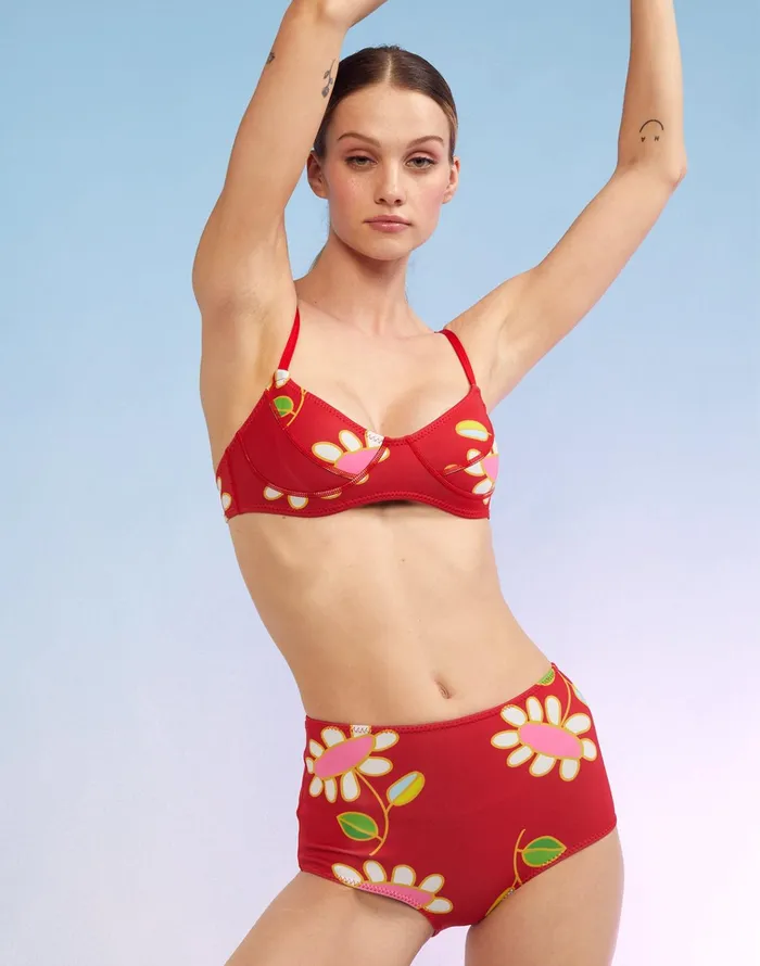 Blossom Neoprene Bikini Top 8211 Rdmlt Women Cynthia Rowley Surf and Swim