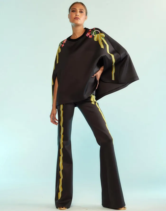 Bonded Fit And Flare Pants 8211 Black Women Cynthia Rowley Bottoms