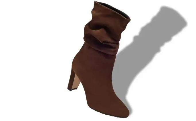 Boots Women Manolo Blahnik CALASSOBrown Crosta Mid Calf Boots