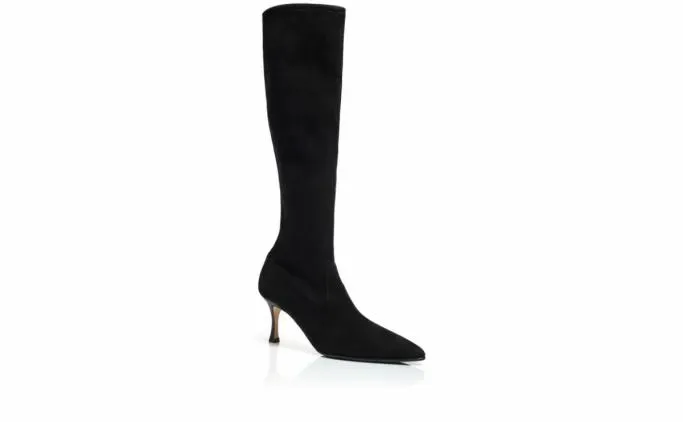 Boots Women Manolo Blahnik PASCALAREBlack Suede Knee High Boots Boots Women Manolo Blahnik PASCALAREBlack Suede Knee High Boots