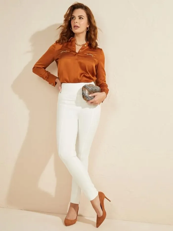Bottoms Women Marciano Moxie HighRise Skinny Pant Pale Pearl Bottoms Women Marciano Moxie HighRise Skinny Pant Pale Pearl