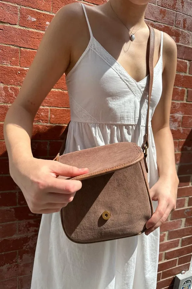 Brandy Melville Bags and Backpacks Corduroy Saddle Bag Brown 8211 Women