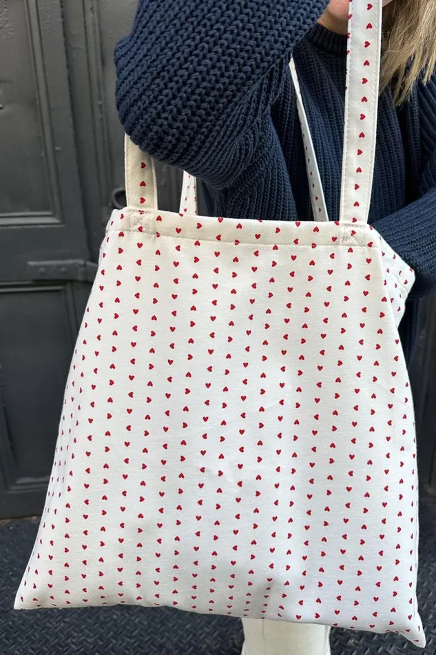 Brandy Melville Bags and Backpacks Heart Tote Bag White With Red Hearts 8211 Women