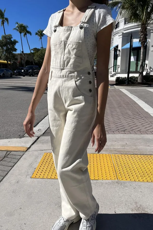 Brandy Melville Bottoms Hayley Overalls Ivory 8211 Women