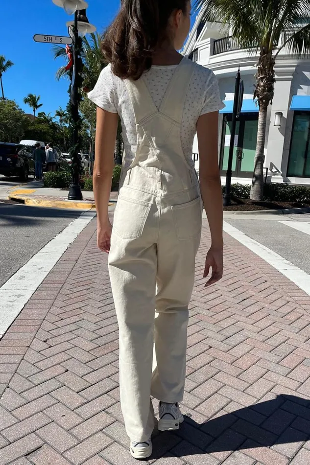 Brandy Melville Bottoms Hayley Overalls Ivory 8211 Women