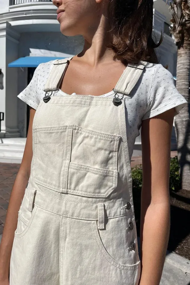 Brandy Melville Bottoms Hayley Overalls Ivory 8211 Women