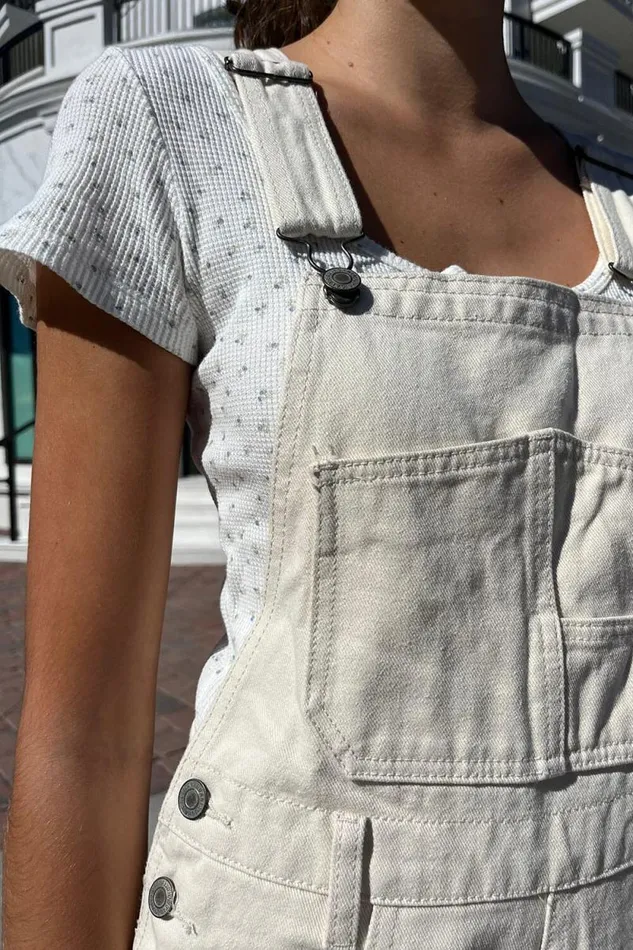Brandy Melville Bottoms Hayley Overalls Ivory 8211 Women