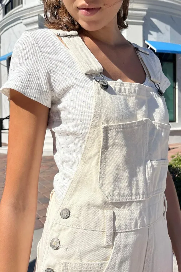 Brandy Melville Bottoms Hayley Overalls Ivory 8211 Women