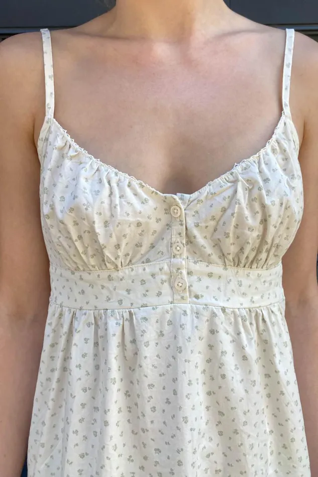 Brandy Melville Florals Arianna Floral Dress Sage Ivory Flowers 8211 Women