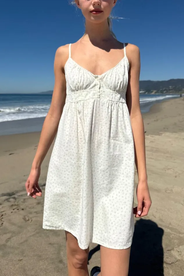 Brandy Melville Florals Arianna Floral Dress Sage Ivory Flowers 8211 Women