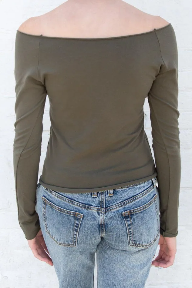 Brandy Melville Tops Bonnie Top Olive Green 8211 Women