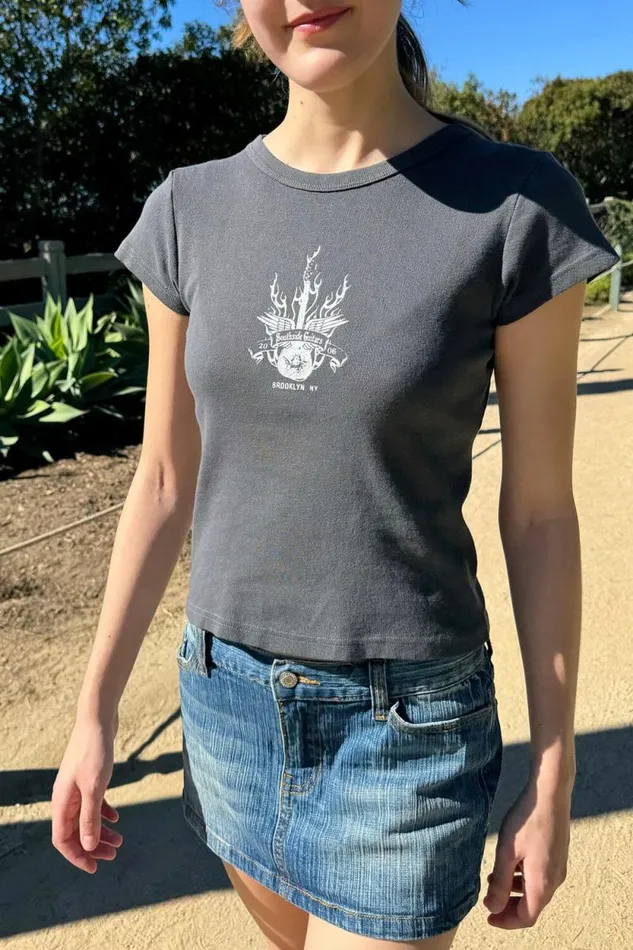 Brandy Melville Tops Hailie Southside Guitars Top Charcoal 8211 Women
