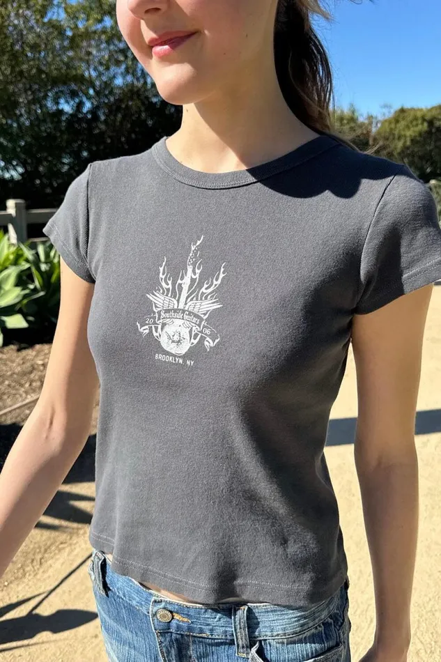 Brandy Melville Tops Hailie Southside Guitars Top Charcoal 8211 Women